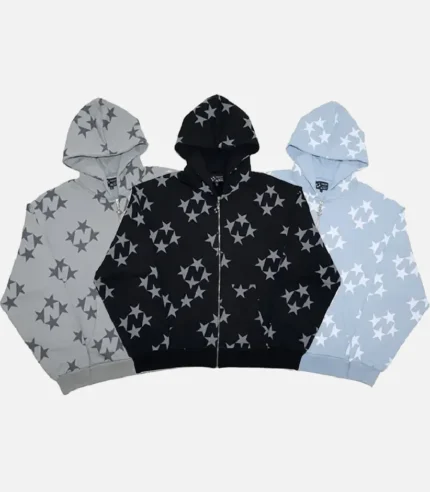 99 Based Star Print Zip Hoodie Sky Blue 1.webp